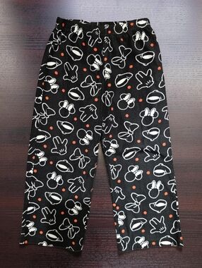 MINNIE MOUSE Kids Black Printed Pajama Pants - Comfortable Sleepwear. Size 6.
